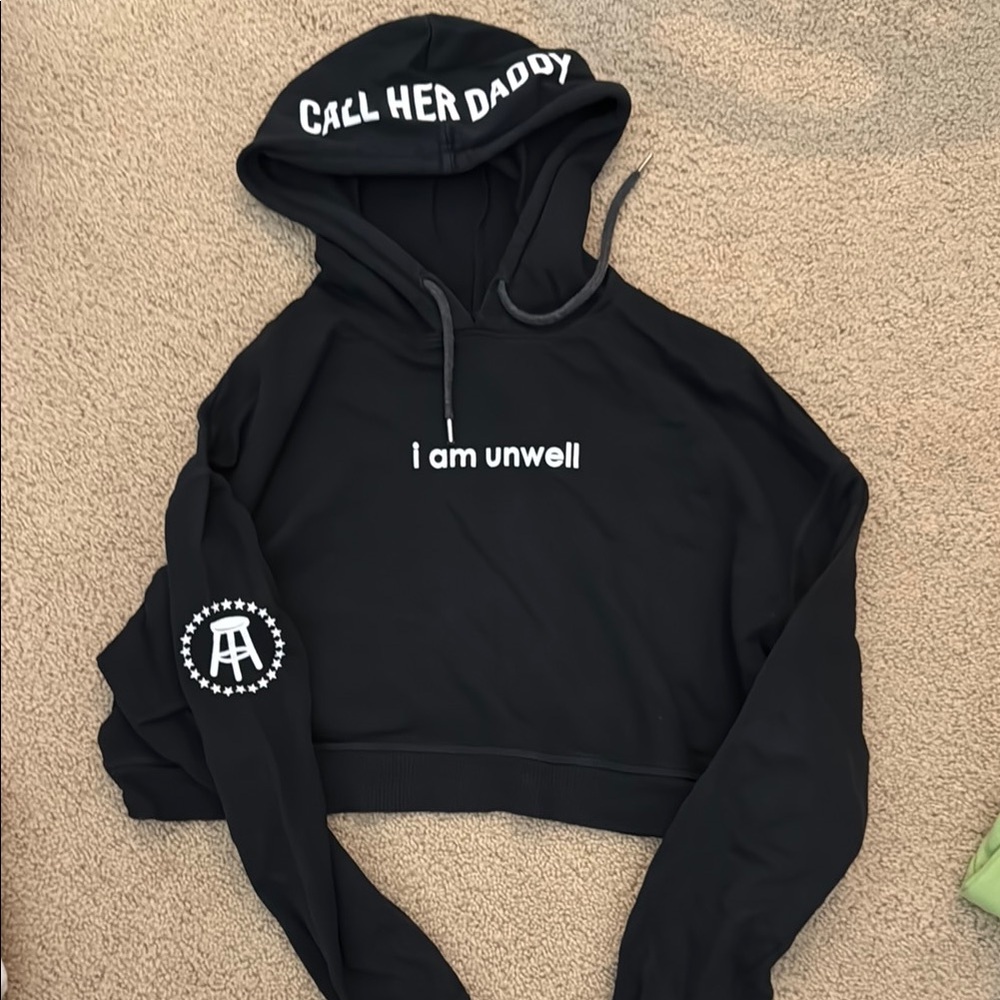 Black Cropped Hoodie